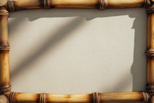 Organic bamboo border creates a simple, elegant frame around a blank page