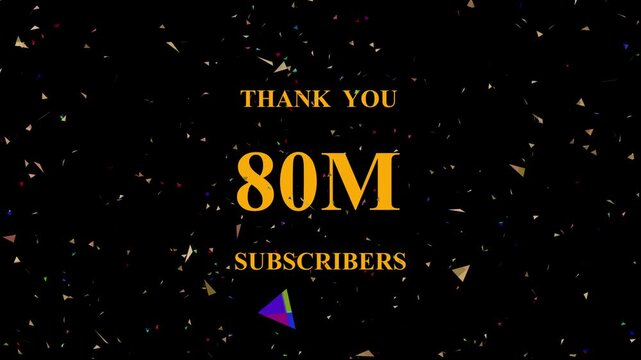 Celebratory confetti explosion background showcasing milestone achievement eighty million subscribers