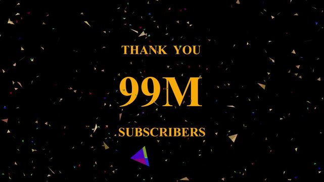 Celebratory milestone confetti explosion background showcasing 99 million subscribers achievement