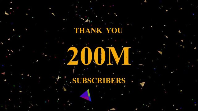 Celebratory confetti explosion background showcasing milestone reach of two hundred million subscribers
