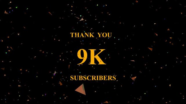 Celebratory confetti explosion background showcasing 9 thousand subscriber milestone achievement golden