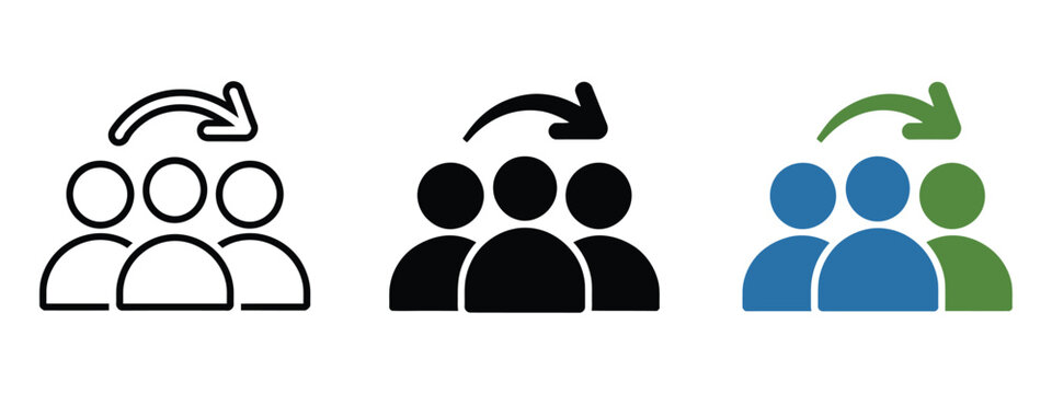 Referral vector icon representing people referral systems for business networking growth strategy and professional career recommendation campaign graphic