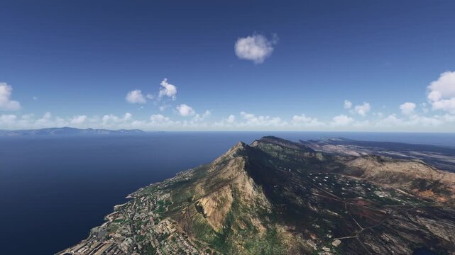 Aerial view of North Peak in Simonstown. Cape Town. South Africa