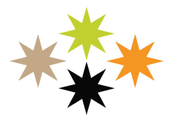 Fototapeta premium Star shapes vector illustration featuring decorative elements, creative symbols, graphic design assets, abstract forms, minimal style, branding, and modern artwork.