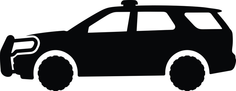 Silhouette vector police cruiser emergency vehicle side view graphic design