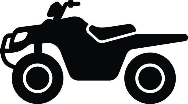Silhouette vector quad bike for extreme outdoor sports activities design