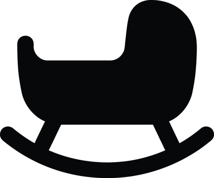 Silhouette vector rocking cradle for baby nursery room furniture design