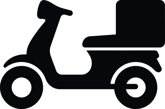 Silhouette vector scooter for fast food delivery icon graphic design