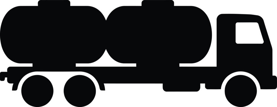 Silhouette vector tanker truck commercial fuel delivery heavy vehicle design