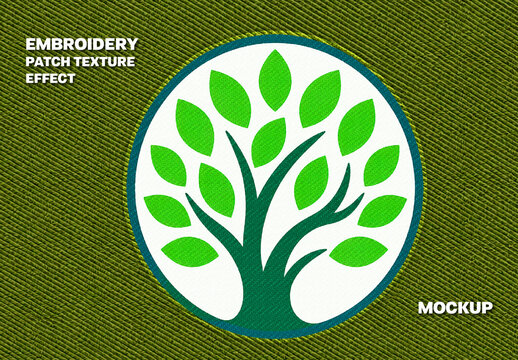 Embroidery Patch Texture Effect Mockup