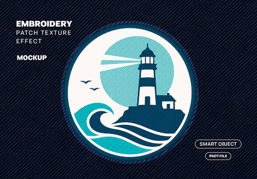 Embroidery Patch Texture Effect Mockup