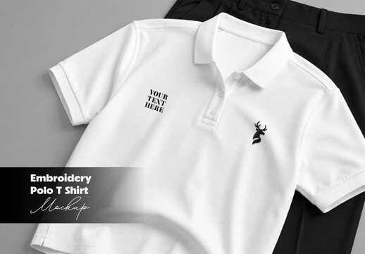 Embroidery Polo T-Shirt Mockup
