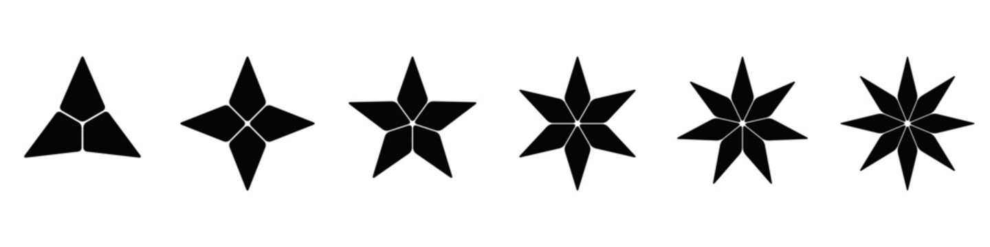 Rounded star collection - simple isolated elements