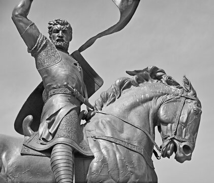 SAN DIEGO California USA : The 23 foot tall statue of Rodrigo Diaz de Vivar (El Cid) of Spain's war against the Moors. Balboa Park San Diego