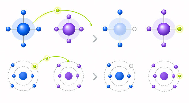 Redox electron transfer reaction illustration