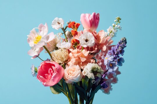 Pastel whispers: a soft floral ode to international women's day. Scifi poster. Lively spring blooms on soft hues: capturing women's day essence. Thriller poster. Blockbuster art.