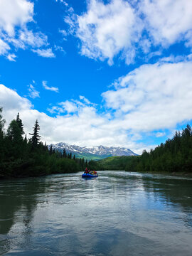 Rafting along Tatshenshini River in Canada