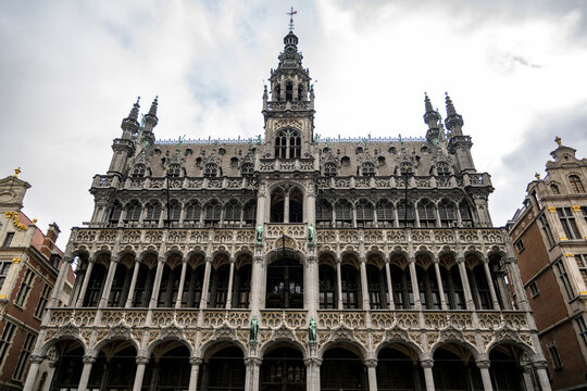Maison du Roi facade at Grand Place at Grand Place, Brussels, Belgium