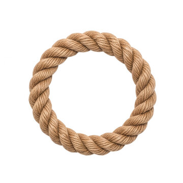 Circular Coiled Manila Rope isolated on transparent background