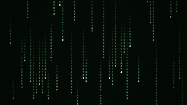 Falling Green Digital Code Rain, Matrix Style &mdash; Cyber Seamless Loop