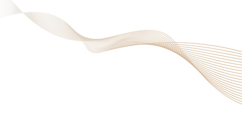 Fototapeta premium elegant, flowing golden wave of fine lines on a pristine white background, suggesting graceful movement and abstract beauty.