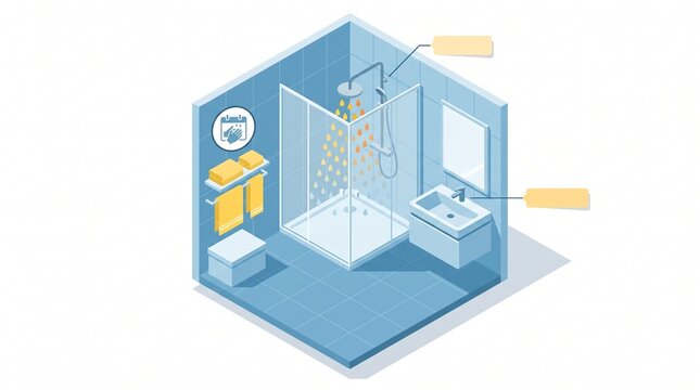 Bathroom conservation map for hot-water energy savings