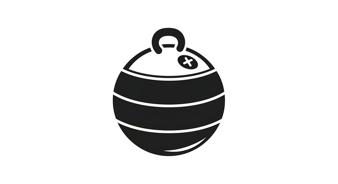 Minimalist black and white icon representing a spherical kitchen tool for efficient food preparation
