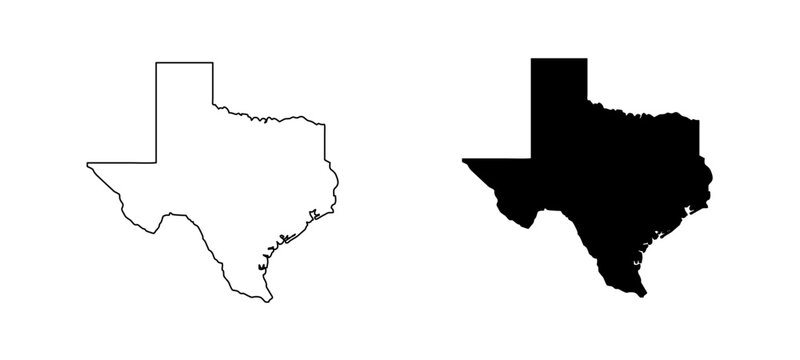 Vector illustration with the map of the state of Texas.