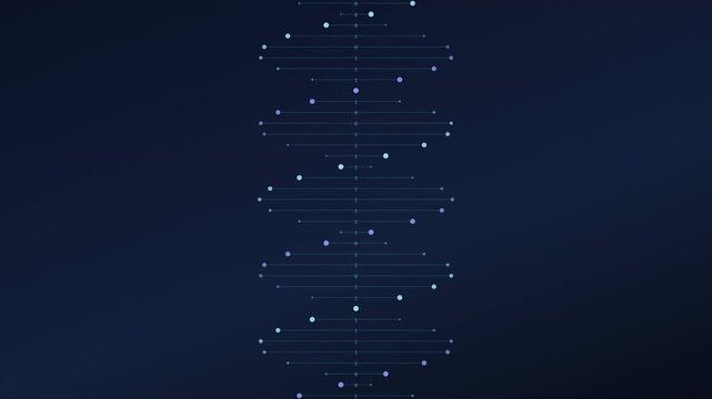 DNA-Style Double Helix of Rotating Data Bits &mdash; Biotech Seamless Loop