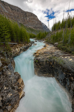 Narrow Turquoise Channel Through Marble Canyon, Banff National Park