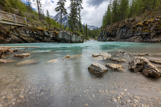Suspension Bridge Over Marble Canyon, Banff National Park