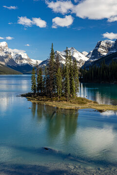 Calm Morning Waters at Spirit Island, Jasper National Park