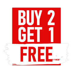 Naklejka premium Buy 2 Get 1 Free Banner Stock Illustration