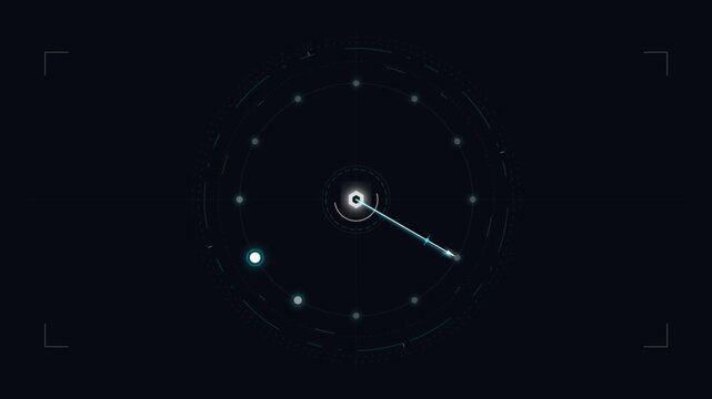 Animated Space Clock Orbit Diagram for Night Scene.