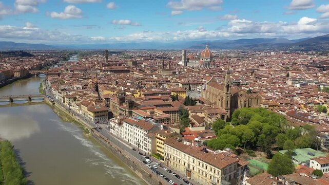 Aerial panorama of Florence Italy