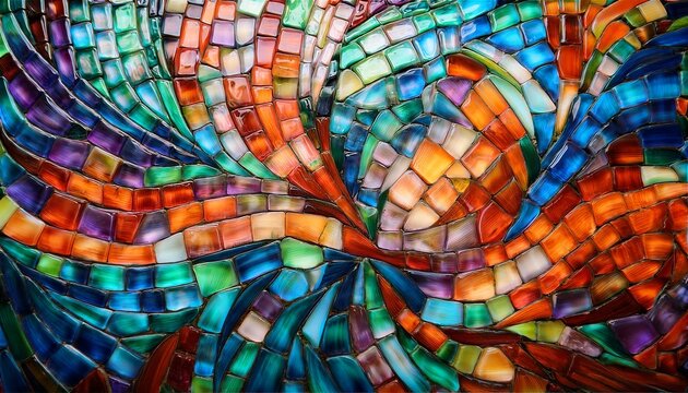 vibrant detailed mosaic crafted by generative machine learning technology
