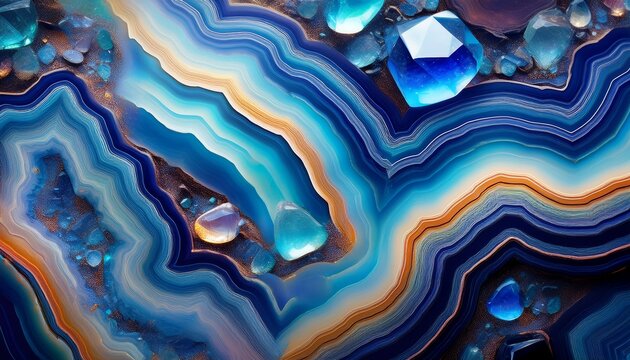 Blue Crystals Agate Sio Macro