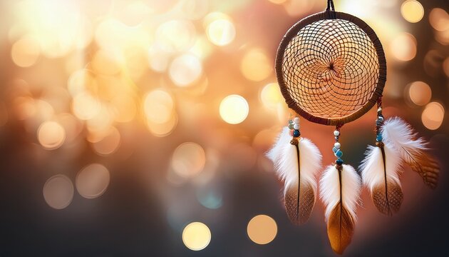 Dream Catcher And Abstract Bokeh Background