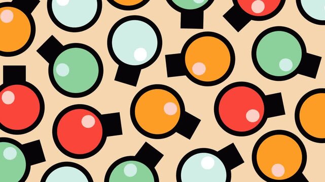 Vibrant repeating camera lens pattern featuring colorful optical elements on a clean background