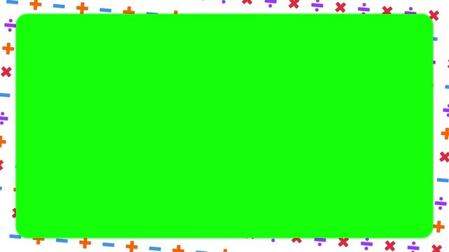 算数をイメージして四則演算の記号を並べたフレーム素材／A frame featuring the four basic arithmetic operation symbols, inspired by elementary math