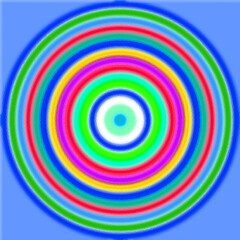 Naklejka premium A circle of hypnotic colors generally refers to a circular or spiral geometric pattern designed to create an optical illusion of movement, depth, or pulsation. These captivating visuals rely on the u