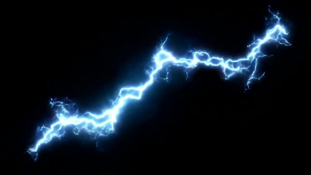 Electric Lightning Bolt on Black Background.