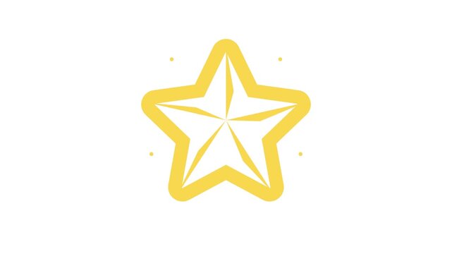 Minimalist yellow star icon for rating success and quality isolated on white