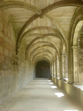Cloister of the Armenteira monastery in Meis, Pontevedra.