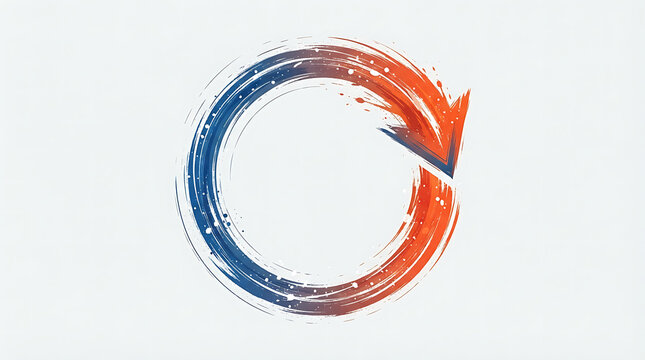 Circle arrow icon showcases a vibrant gradient design symbolizing recycling and continuous motion.