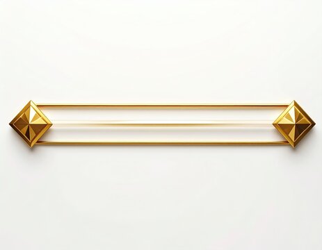 Ornate golden divider with faceted diamond shapes at each end