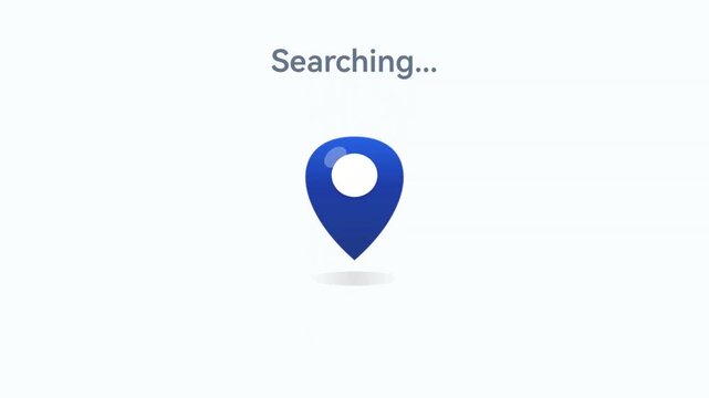 Bouncing Location Pin Searching Motion Graphic Animation