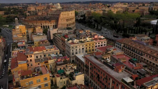 aerial view of the Roman Coliseum
