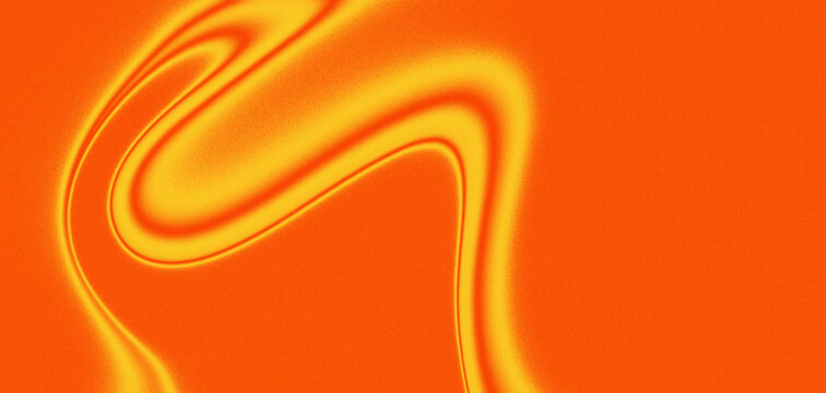 Abstract Vibrant Orange and Yellow Liquid Wave Grain Texture Background Banner &ndash; Trendy Retro Psychedelic Gradient Swirl Vector for Modern Poster Designs, Social Media Graphics, Event Covers