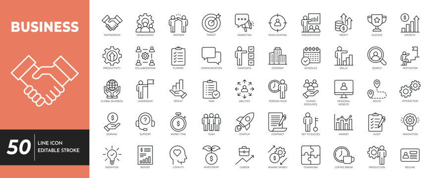 Business icon set. Vector illustration